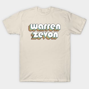 Warren Zevon - Retro Rainbow Typography Faded Style T-Shirt